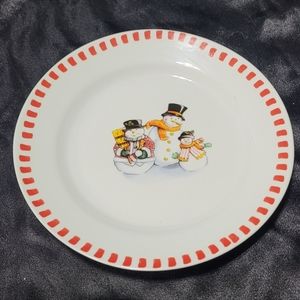 Merry Brite Trisa Snowman Desert Plate~2004~Replacement~Christmas~Winter